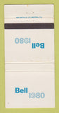 Matchbook Cover - Bell 1980 Telephone Canada WEAR 30 Strike