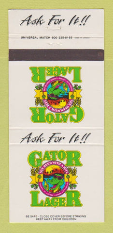 Matchbook Cover - Gator Lager Beer T Shirt Offer Orlando FL 30 Strike