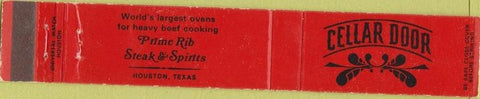 Matchbook Cover - Cellar Door Houston TX 10 Strike