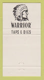 Matchbook Cover - Warrior Taps and Dies WEAR 30 Strike