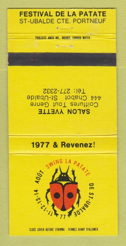 Matchbook Cover - Festival De LA Patate St Ubalde QC Salon Yvette 30 Strike