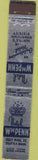 Matchbook Cover - Hotel WM Penn Seattle WA 10 Strike