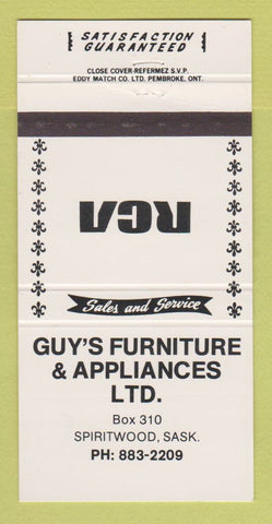 Matchbook Cover - RCA Guy's Furniture TV Spiritwood SK 30 Strike