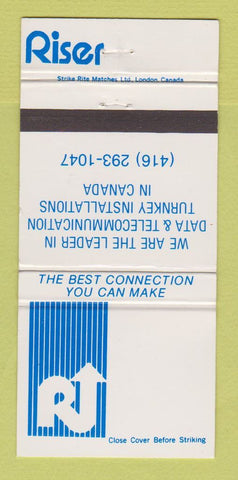 Matchbook Cover - Riser Data Telecommunications Canada WEAR 30 Strike