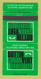 Matchbook Cover - Bottin Greenvert Selector QC Telephone 30 Strike