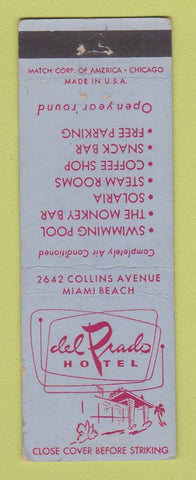 Matchbook Cover - Del Prado Hotel Miami Beach FL