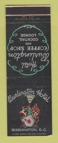 Matchbook Cover - Hotel Burlington Washington DC