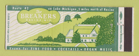 Matchbook Cover - Breakers Restaurant Racine WI