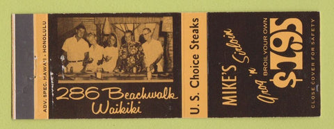 Matchbook Cover - Mike's Grog n Sirloin Waikiki Hawaii