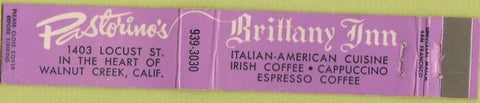 Matchbook Cover - Pastorino's Walnut Creek CA Italian 10 Strike
