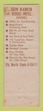 Matchbook Cover - Sun Ranch Resort Motel Miami Beach FL
