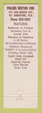 Matchbook Cover - Palms Restaurant Motor Inn ST Augustine FL