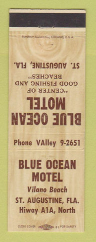 Matchbook Cover - Blue Ocean Motel St Augustine FL