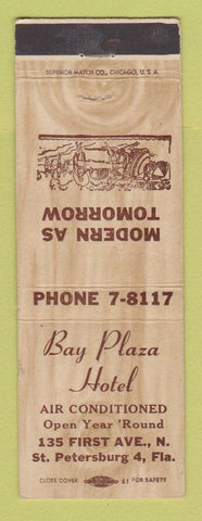 Matchbook Cover - Bay Plaza Hotel St Petersburg FL