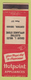 Matchbook Cover - Hotpoint Appliances Edgar Miles Corydon IN