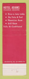 Matchbook Cover - Hotel Adams Phoenix AZ