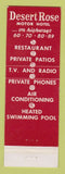 Matchbook Cover - Desert Rose Motor Hotel Phoenix AZ