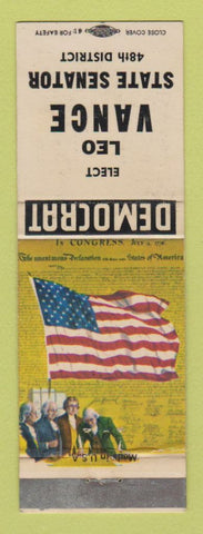 Matchbook Cover - Leo Vance State Senator Election