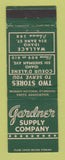 Matchbook Cover - Gardne rSUpply Coeur D'Alene ID Wallace