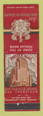 Matchbook Cover - Hotel Sir Francis Drake San Francisco CA WEAR