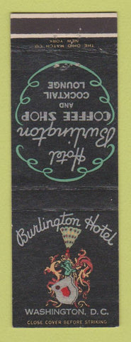 Matchbook Cover - Burlington Hotel Washington DC