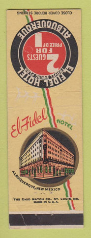 Matchbook Cover - El Fidel Hotel Albuquerque NM WEAR