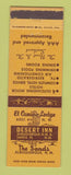 Matchbook Cover - Desert Inn Albuquerque Santa Fe NM Sands EL Camino Lodge