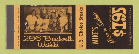 Matchbook Cover - Mike's Grog n Sirloin Waikiki Hawaii