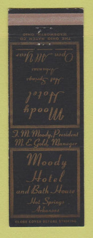 Matchbook Cover - Moody Hotel Hot Springs AR