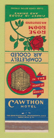 Matchbook Cover - Cawthon Hotel Mobile AL