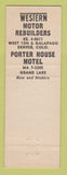 Matchbook Cover Western Motor Rebuilders Denver Motel Grand Lake Colorado girlie