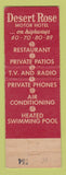Matchbook Cover - Desert Rose Motor Hotel Phoenix AZ