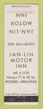 Matchbook Cover - Jan Lin Motor Inn Rogers AR WEAR