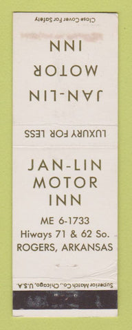 Matchbook Cover - Jan Lin Motor Inn Rogers AR WEAR