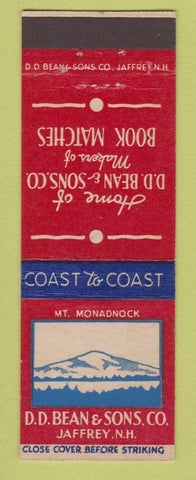 Matchbook Cover - DD Bean Sons Jaffry NH Book Matches