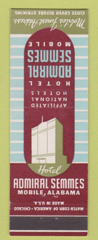 Matchbook Cover - Hotel Admiral Semmes Mobile AL
