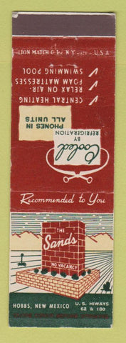 Matchbook Cover - Sands Motel  Hobbs NM