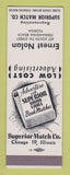 Matchbook Cover - Superior Match Ernest Nolan Fernandina Beach FL SAMPLE