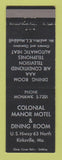 Matchbook Cover - Colonial Manor Motel Kirksville MO