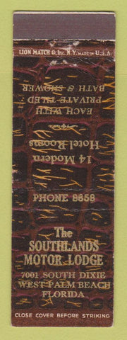 Matchbook Cover - Southlands Motor Lodge West Palm Beach FL