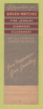Matchbook Cover - Gruen Watches Tragers' Jewelry Vallejo CA