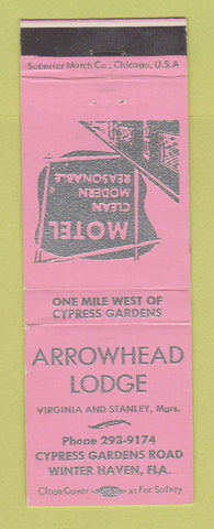 Matchbook Cover - Arrowhead Lodge Winter Haven FL PINK