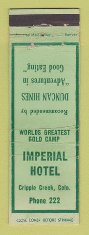 Matchbook Cover - Imperial Hotel Cripple Creek Colorado