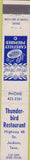 Matchbook Cover - Thunderbird Restaurant Jackson TN 10 Strike