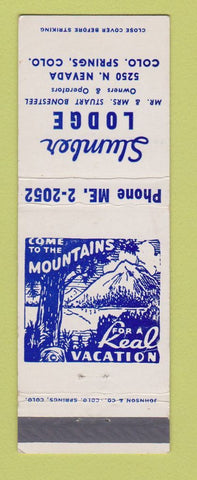 Matchbook Cover - Slumber Lodge Colorado Springs Stuart Bonesteel