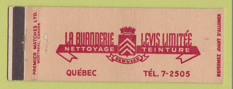 Matchbook Cover - La Buanderie Levis QC Nettoyage Teinture