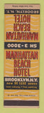 Matchbook Cover - Manhattan Beach Hotel Brooklyn NY
