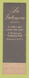 Matchbook Cover - La Valencia Hotel La Jolla CA