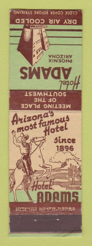 Matchbook Cover - Hotel Adams Phoeniz AZ CROWN
