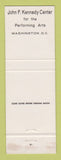 Matchbook Cover - John F Kennedy Center Performing Arts Washington DC